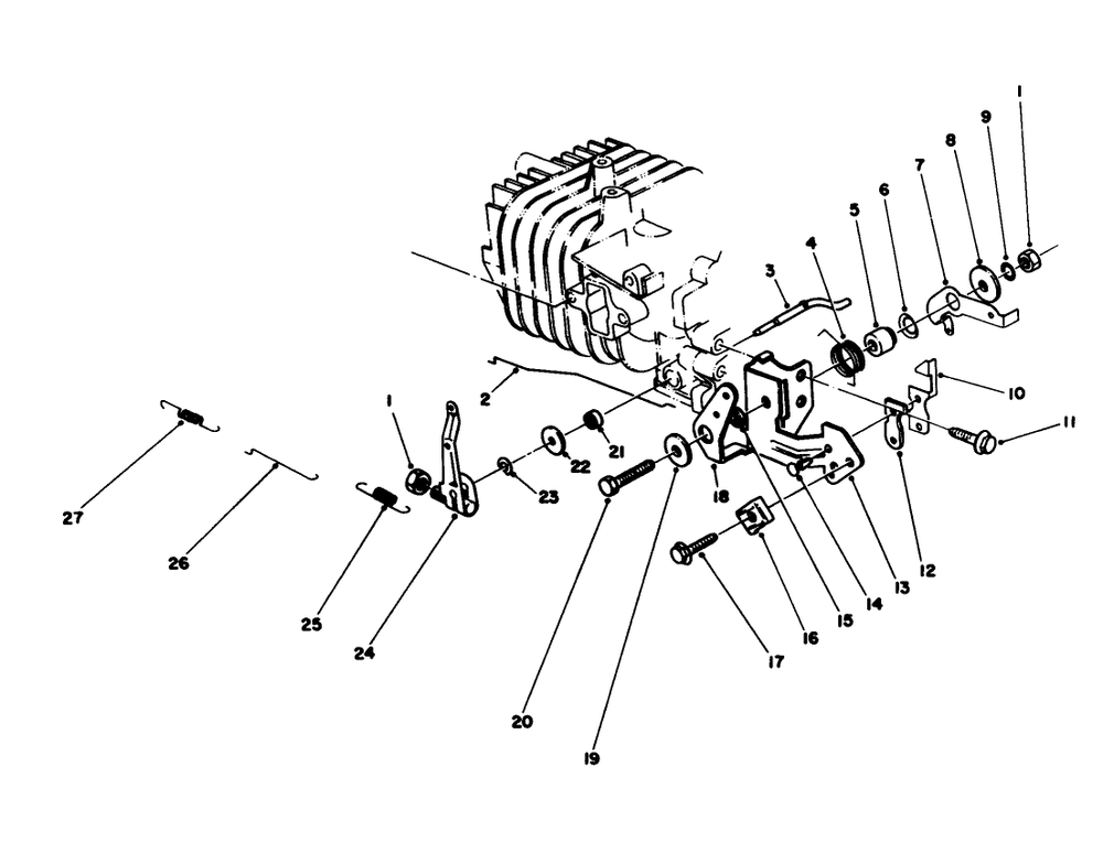Governor Assembly (Model No. 47pg6) Diagram and Parts List for 20747C 8000001 - 8999999 Toro Lawn Mower