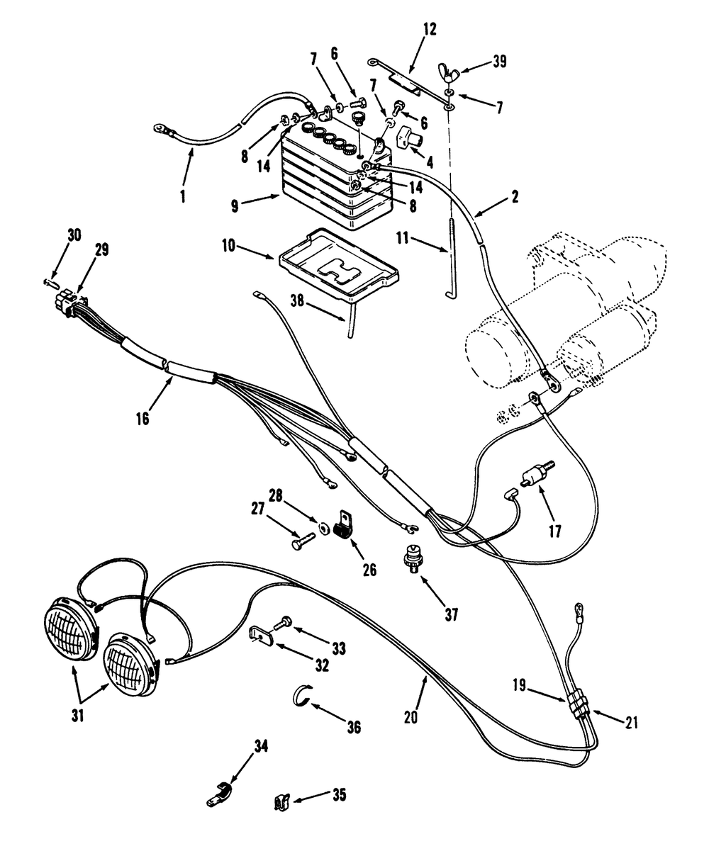 Electrical System Diagram and Parts List for 73501 39000001 - 39999999 Toro Lawn Tractor