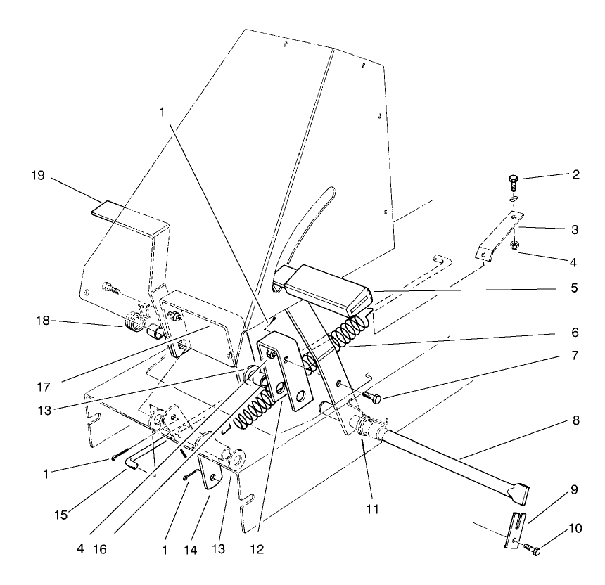 Brake & Clutch Assembly Diagram and Parts List for 70082 8900001 - 8999999 Toro Lawn Tractor