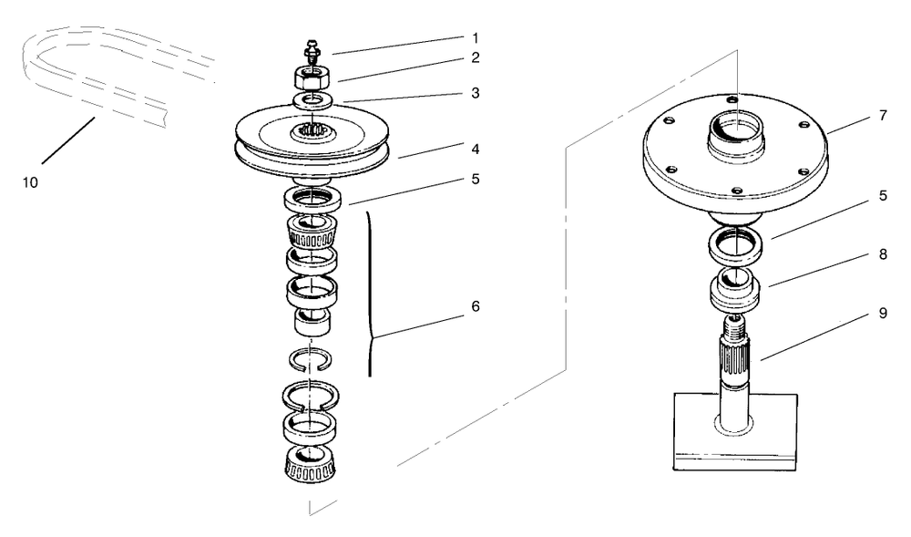 Drive Spindle No. 27-0870 Diagram and Parts List for 30138 890001 - 899999 Toro Lawn Mower