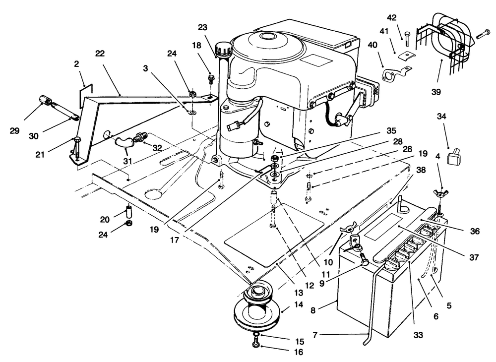 Engine Assembly Diagram and Parts List for 70060 6900001 - 6999999 Toro Lawn Tractor