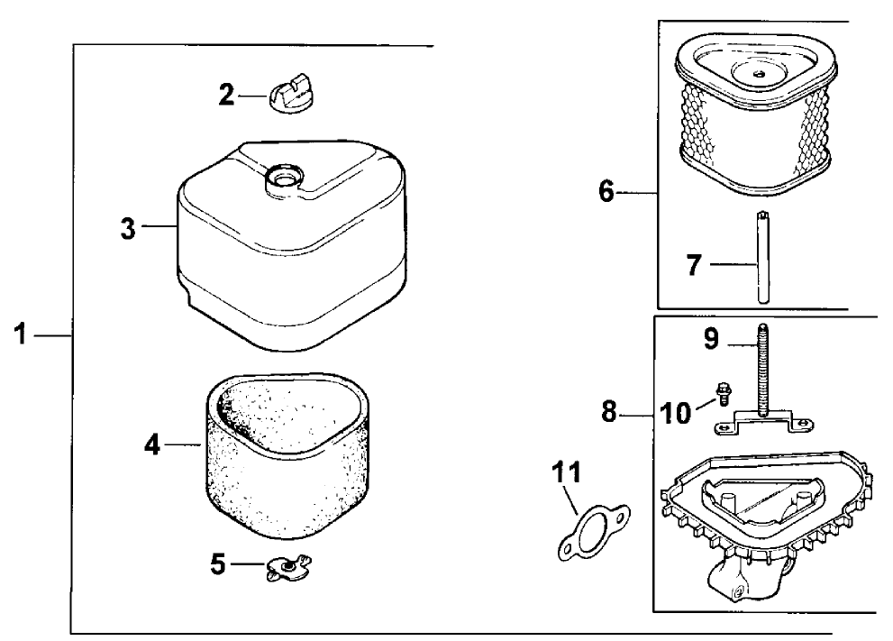 Air Cleaner-Engine Kohler Model No. C15s Spec 41561 Diagram and Parts List for 30187 795001 - 799999 Toro Lawn Tractor Accessories