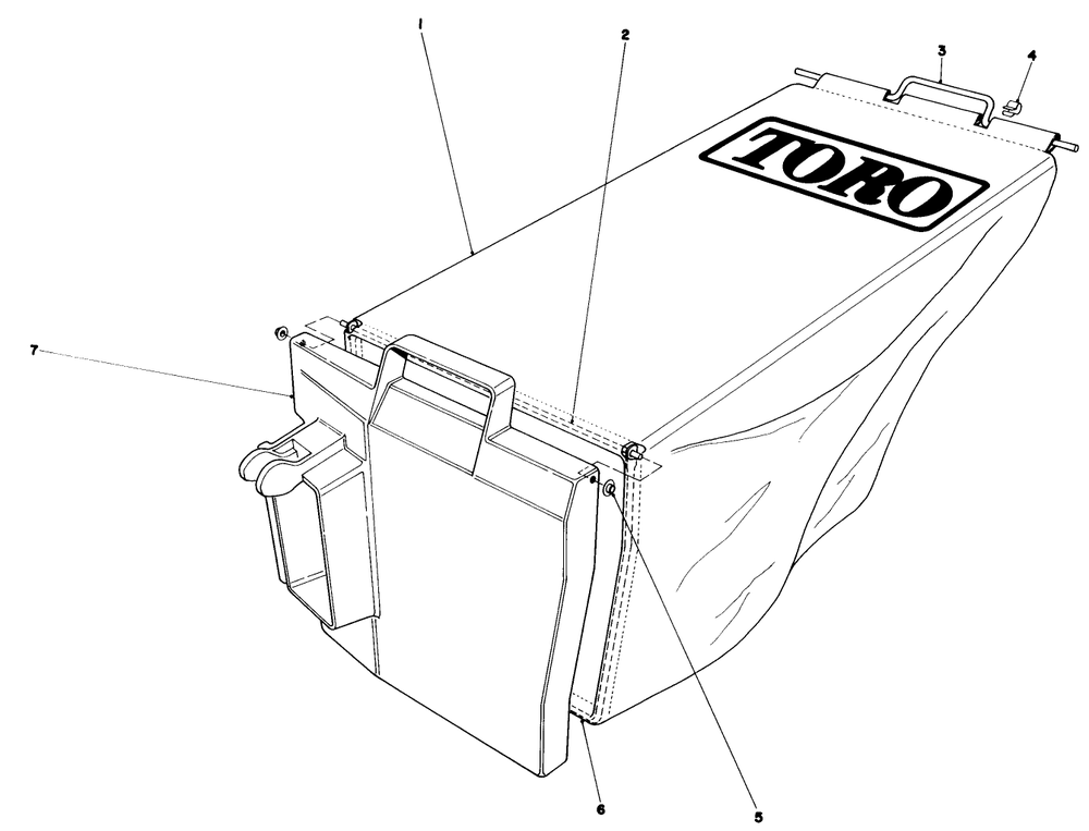 Grass Bag Assembly No. 11-4949 Diagram and Parts List for 20742 4000001 - 4999999 Toro Lawn Mower