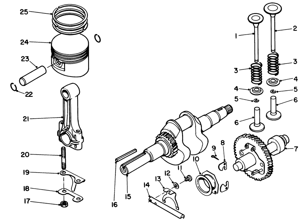 Crankshaft Assembly Diagram and Parts List for 58402 5000001 - 5999999 Toro Edger