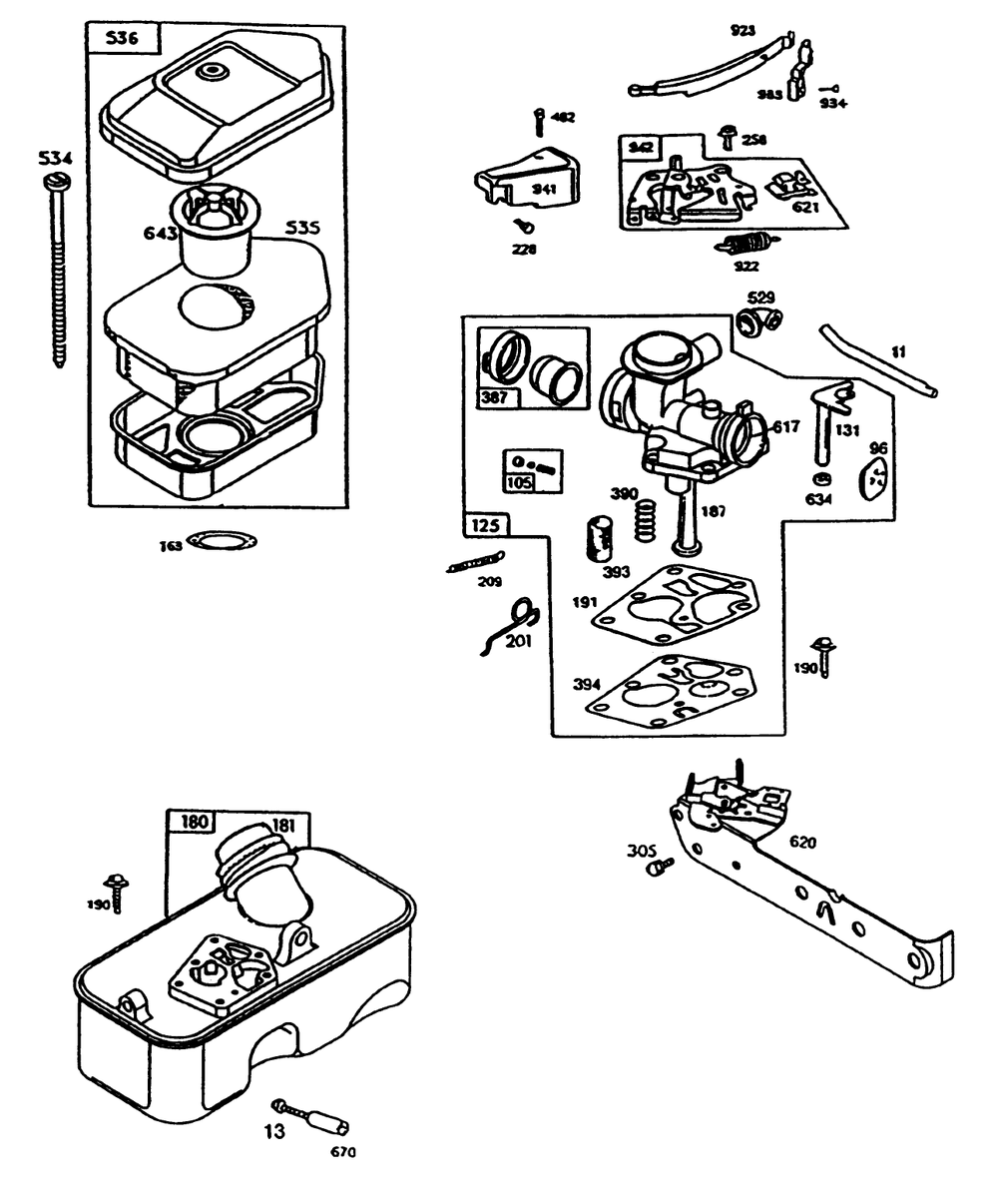 Engine Briggs & Stratton Model 95902-3148-01 Diagram and Parts List for 20181WF 3900001 - 3999999 Toro Lawn Mower