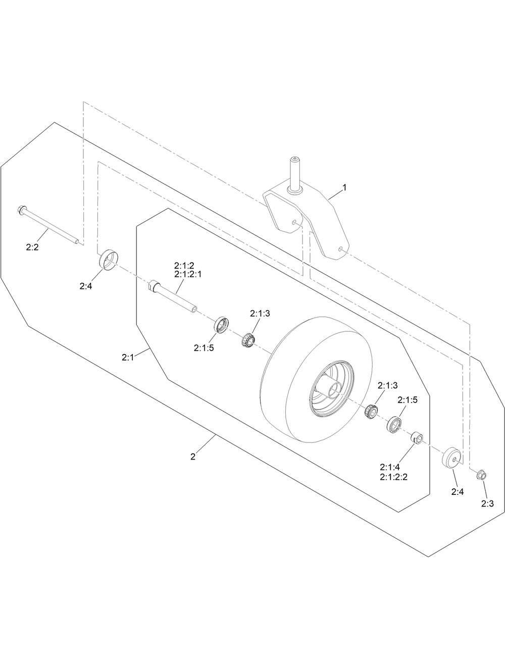 Caster And Wheel Assembly Diagram and Parts List for 18752 400000000 - 414889586 Toro Lawn Tractor