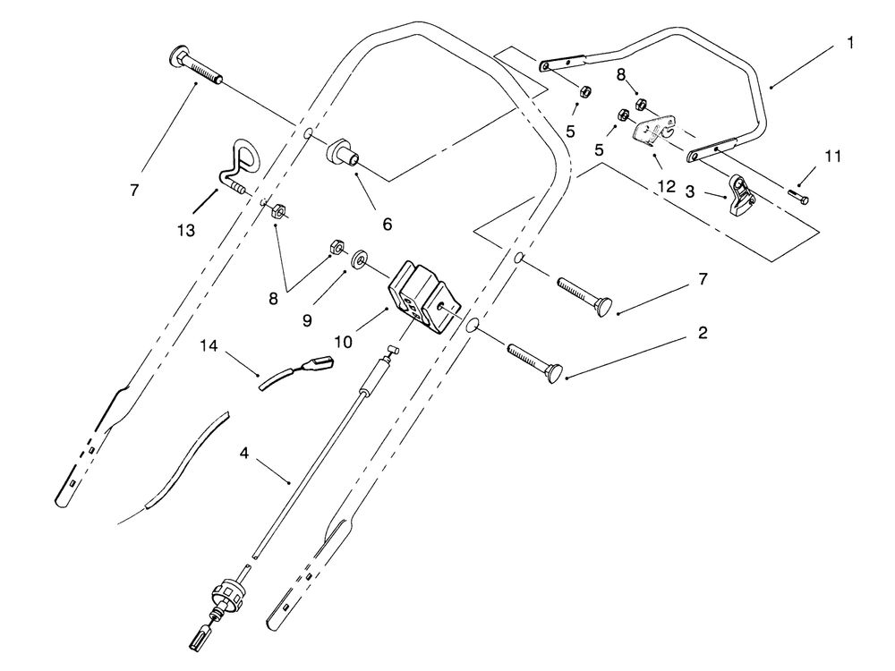 Traction Control Assembly Diagram and Parts List for 20764BC 49000001 - 49999999 Toro Lawn Mower