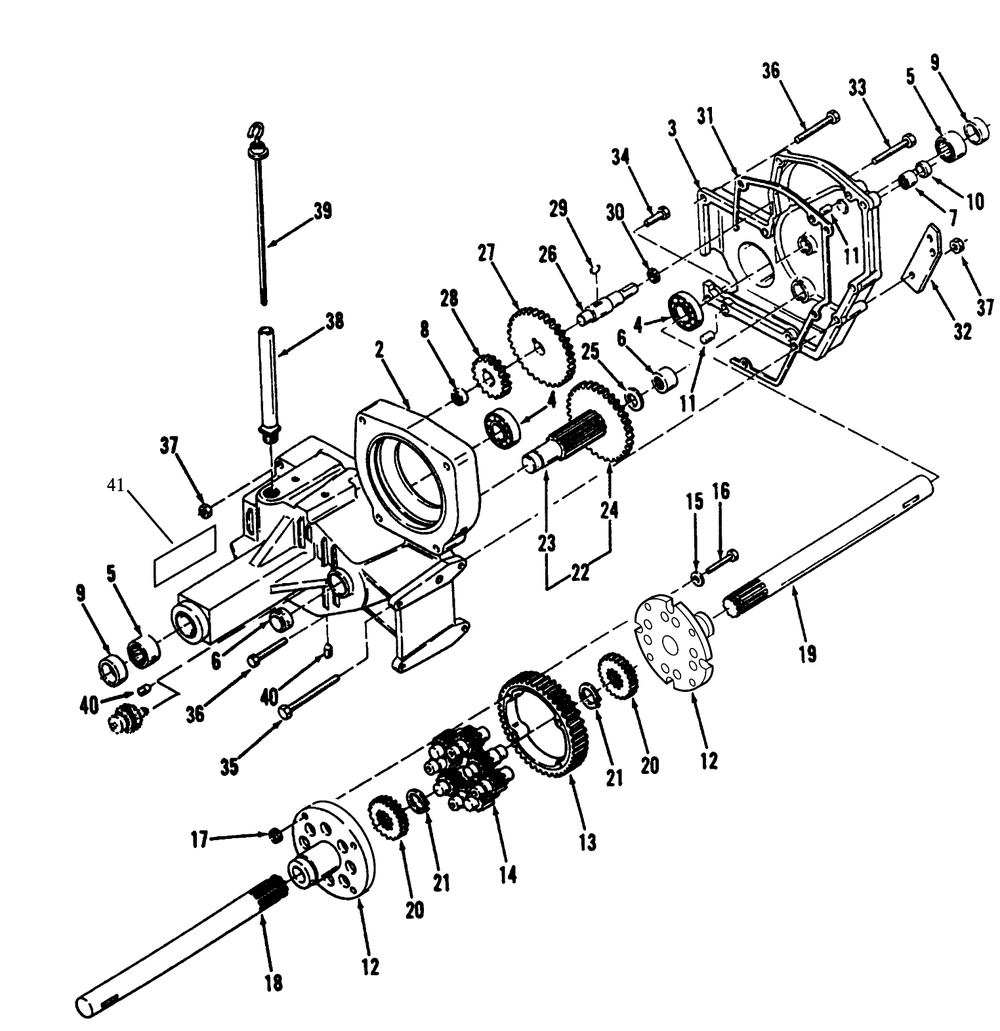 Transaxle Diagram and Parts List for 73421 3900001 - 3999999 Toro Lawn Tractor