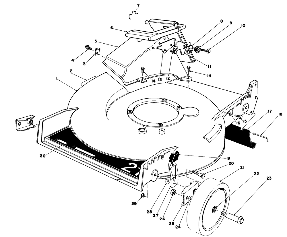 Housing Assembly Diagram and Parts List for 20581 4000001 - 4999999 Toro Lawn Mower
