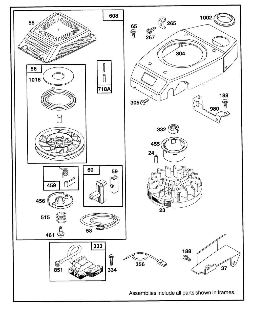Engine Gts-150 Diagram and Parts List for 26631BC 5900001 - 5999999 Toro Lawn Mower