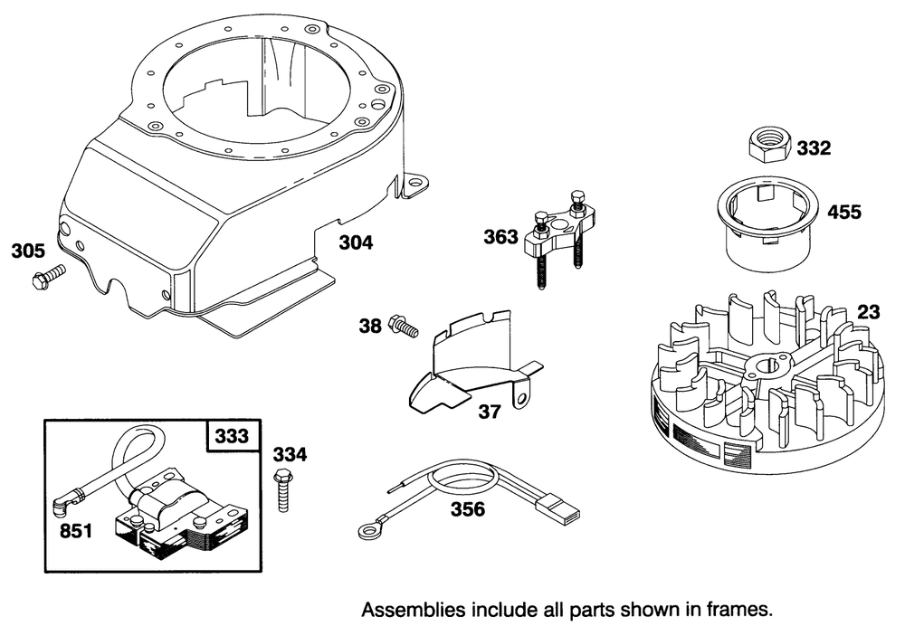 Engine Briggs & Stratton Model 127702-0131-01 Diagram and Parts List for 20908BC 4900001 - 4999999 Toro Lawn Mower