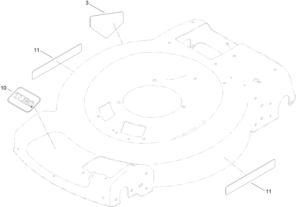 Decal Assembly Diagram and Parts List for 21774 400000000 - 410999999 Toro Lawn Mower
