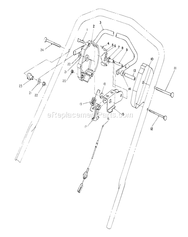 Control Assembly Diagram and Parts List for 26562 0000001-0999999 - 1990 Toro Lawn Mower