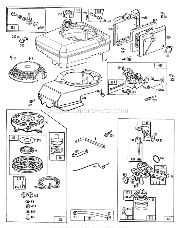 Page E Diagram and Parts List for 26562 0000001-0999999 - 1990 Toro Lawn Mower