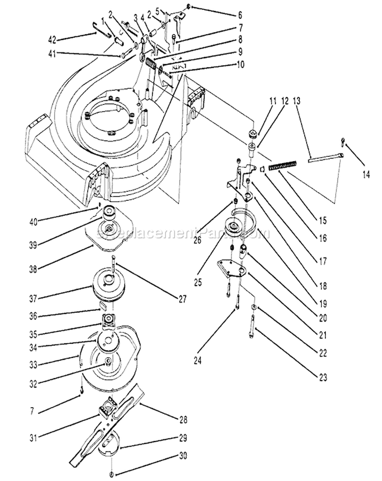 Blade & Brake Assembly Diagram and Parts List for 26562 1000001-1999999 - 1991 Toro Lawn Mower