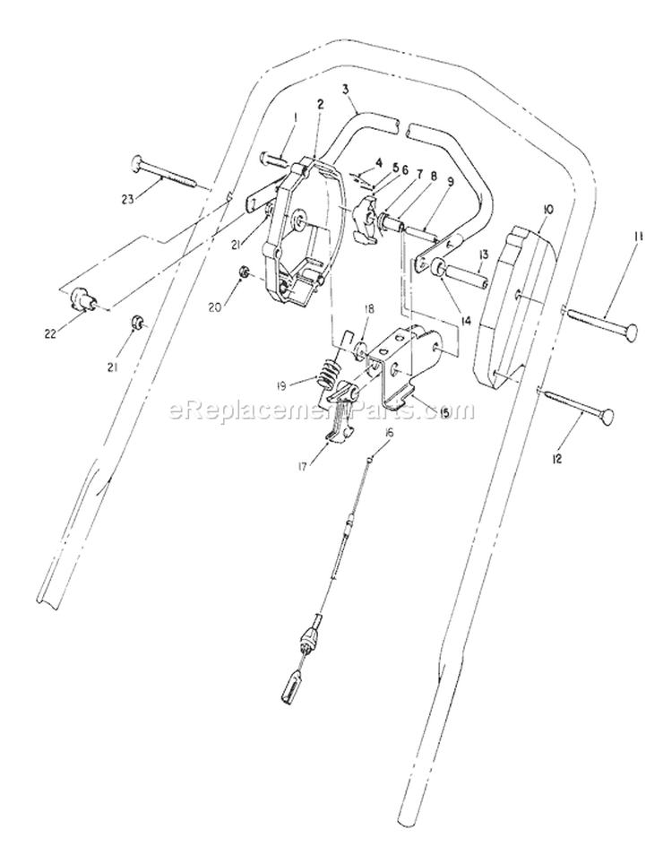 Control Assembly Diagram and Parts List for 26562 1000001-1999999 - 1991 Toro Lawn Mower