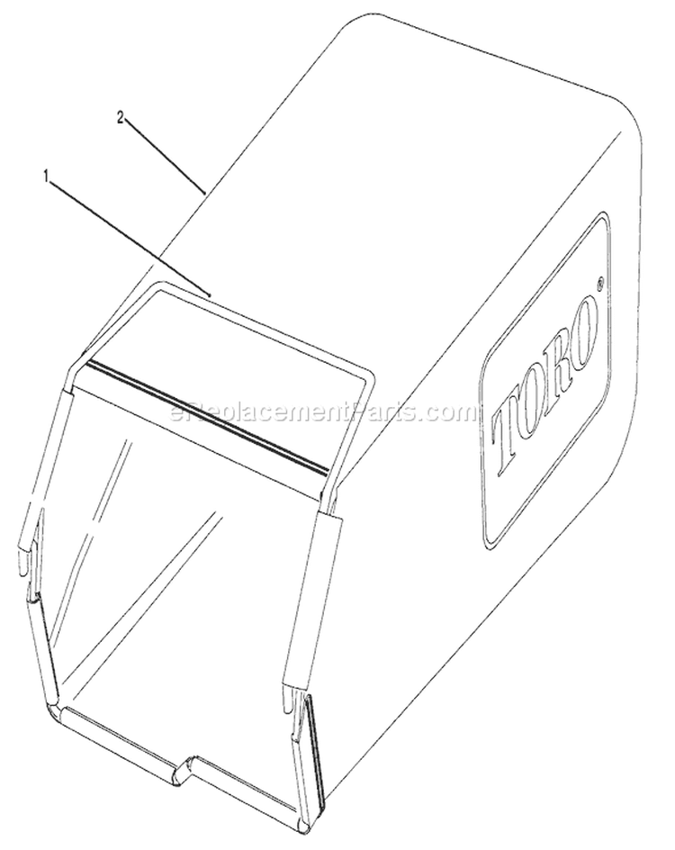 Grass Bag Assembly Diagram and Parts List for 26562 1000001-1999999 - 1991 Toro Lawn Mower