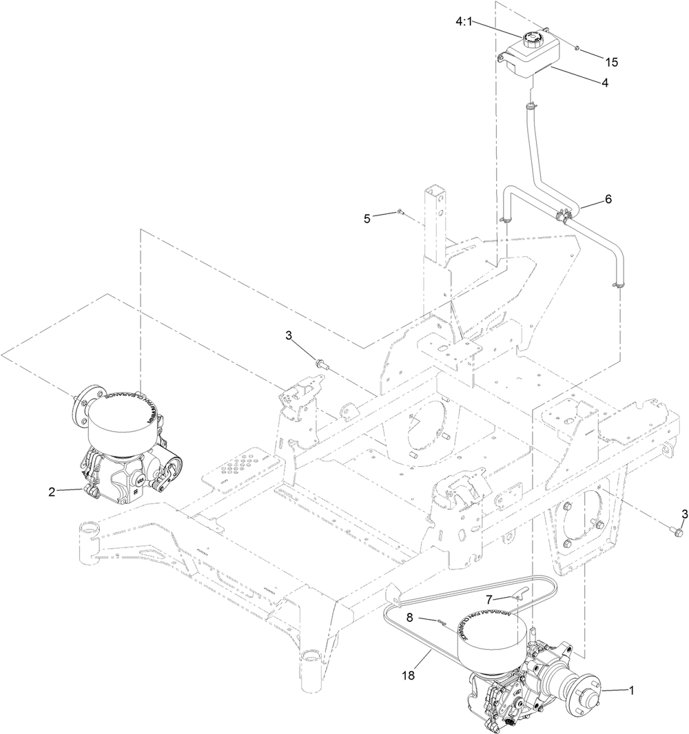 Hydraulic Drive Assembly Diagram and Parts List for 74054 400000000-408899999 Toro Lawn Tractor
