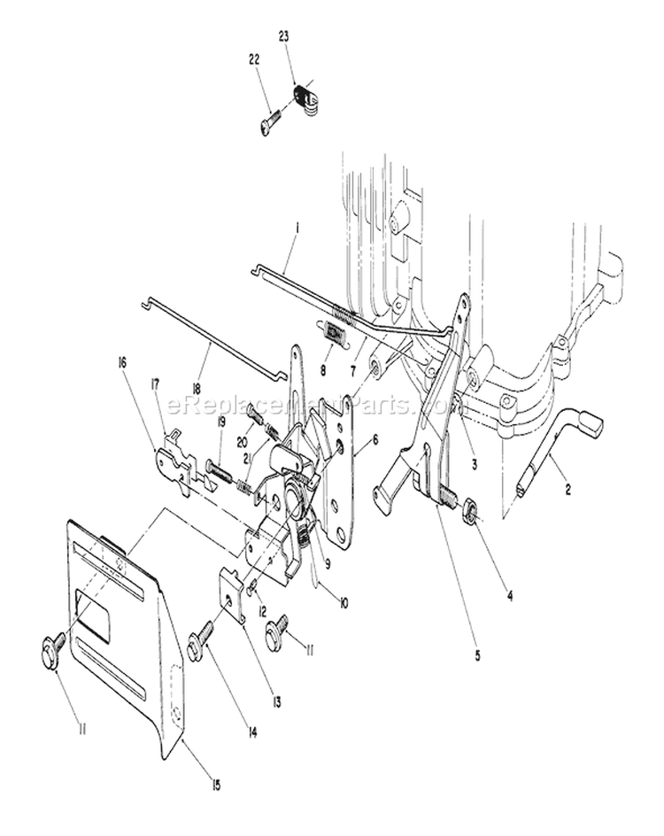 Governor Assembly Diagram and Parts List for 26620BF 1000001-1999999 - 1991 Toro Lawn Mower