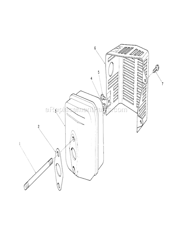 Muffler Assembly Diagram and Parts List for 26620BG 0009001-0999999 - 1990 Toro Lawn Mower