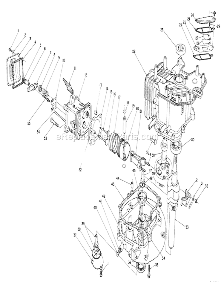 Crankcase Assembly Diagram and Parts List for 26620B 1000001-1999999 - 1991 Toro Lawn Mower