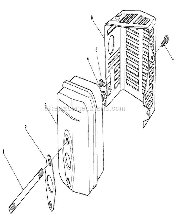 Muffler Assembly Diagram and Parts List for 26620B 2000001-2999999 - 1992 Toro Lawn Mower