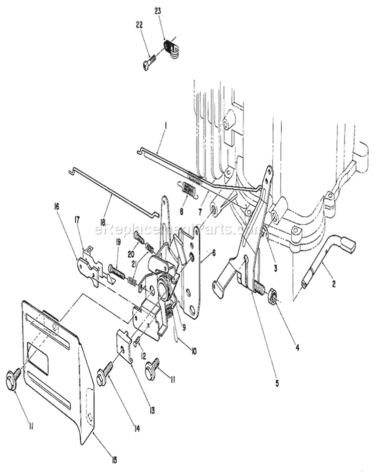 Governor Assembly Diagram and Parts List for 26620B 2000001-2999999 - 1992 Toro Lawn Mower