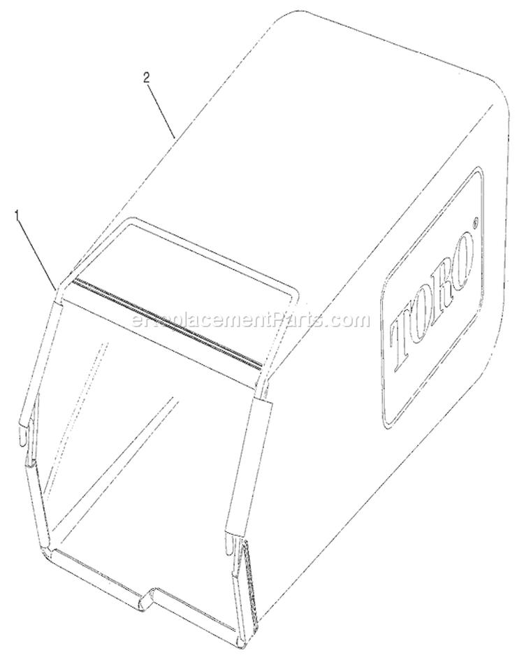 Grass Bag Assembly Diagram and Parts List for 26620B 2000001-2999999 - 1992 Toro Lawn Mower