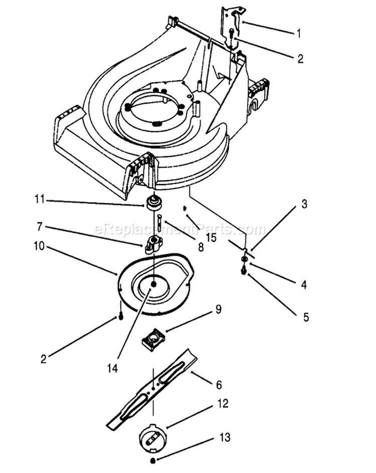 Blade Assembly Diagram and Parts List for 26620B 3900001-3999999 - 1993 Toro Lawn Mower