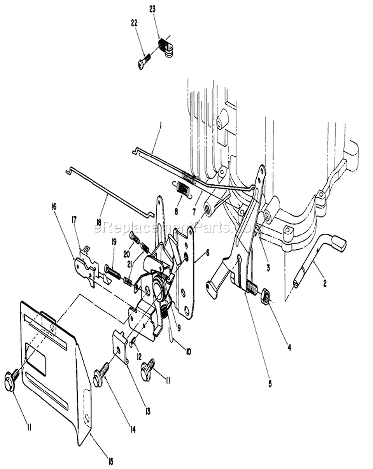 Governor Assembly Diagram and Parts List for 26620B 3900001-3999999 - 1993 Toro Lawn Mower
