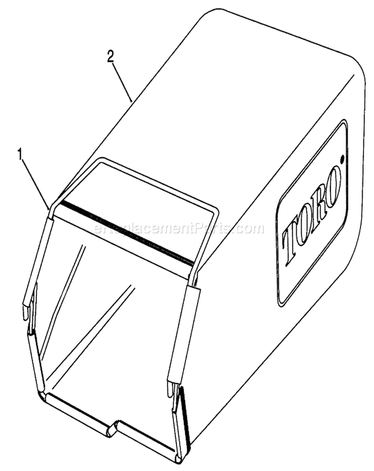 Grass Bag Assembly Diagram and Parts List for 26620B 3900001-3999999 - 1993 Toro Lawn Mower