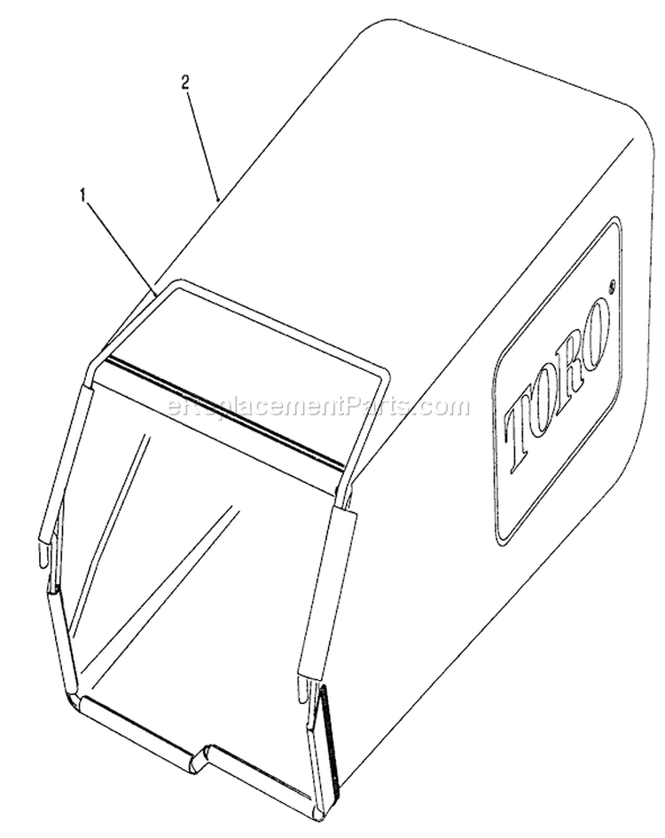 Grass Bag Assembly Diagram and Parts List for 26620C 9000001-9999999 - 1989 Toro Lawn Mower
