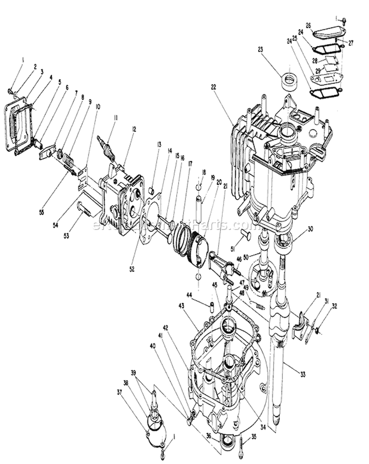 Crankcase Assembly Diagram and Parts List for 26621B 1000001-1999999 - 1991 Toro Lawn Mower