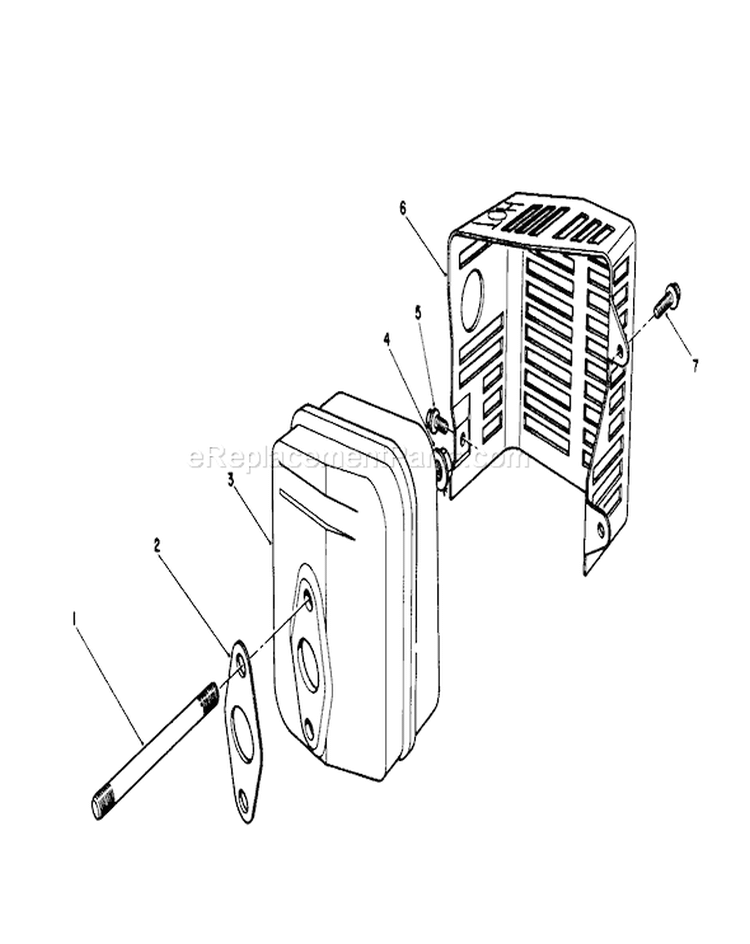 Muffler Assembly Diagram and Parts List for 26621B 2000001-2999999 - 1992 Toro Lawn Mower