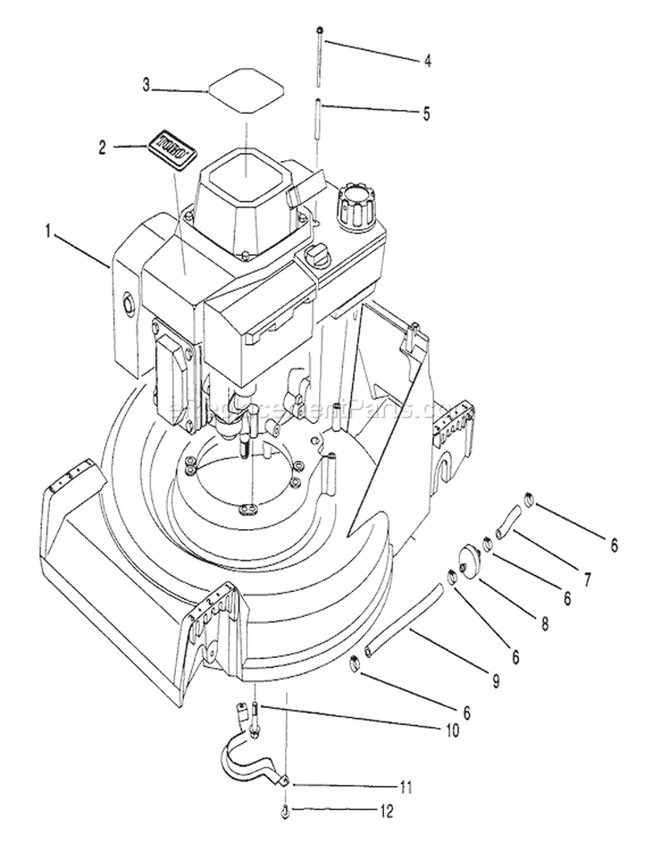 Engine Assembly Diagram and Parts List for 26621B 2000001-2999999 - 1992 Toro Lawn Mower