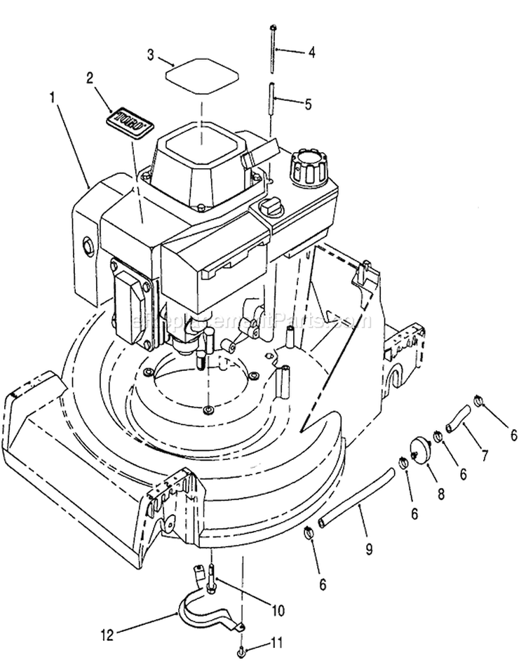 Engine Assembly Diagram and Parts List for 26622CS 9000001-9999999 - 1989 Toro Lawn Mower