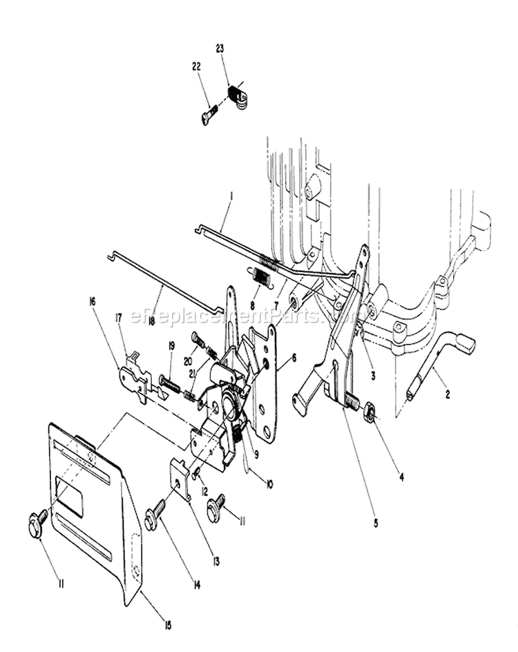 Governor Assembly Diagram and Parts List for 26622 0000001-0003100 - 1990 Toro Lawn Mower