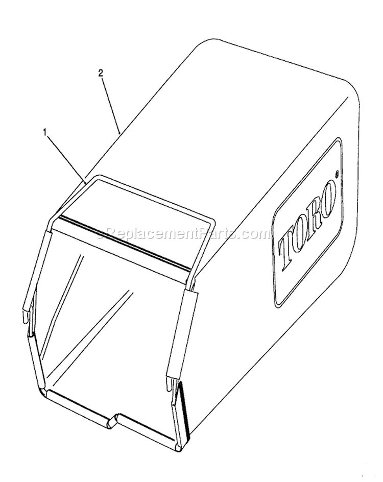 Grass Bag Assembly Diagram and Parts List for 26622 0000001-0003100 - 1990 Toro Lawn Mower