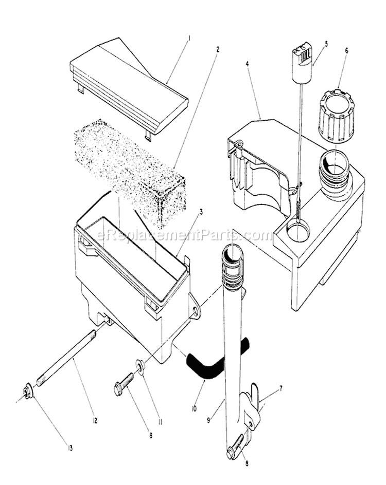 Air Cleaner & Fuel Tank Assembly Diagram and Parts List for 26622 0003101-0999999 - 1990 Toro Lawn Mower