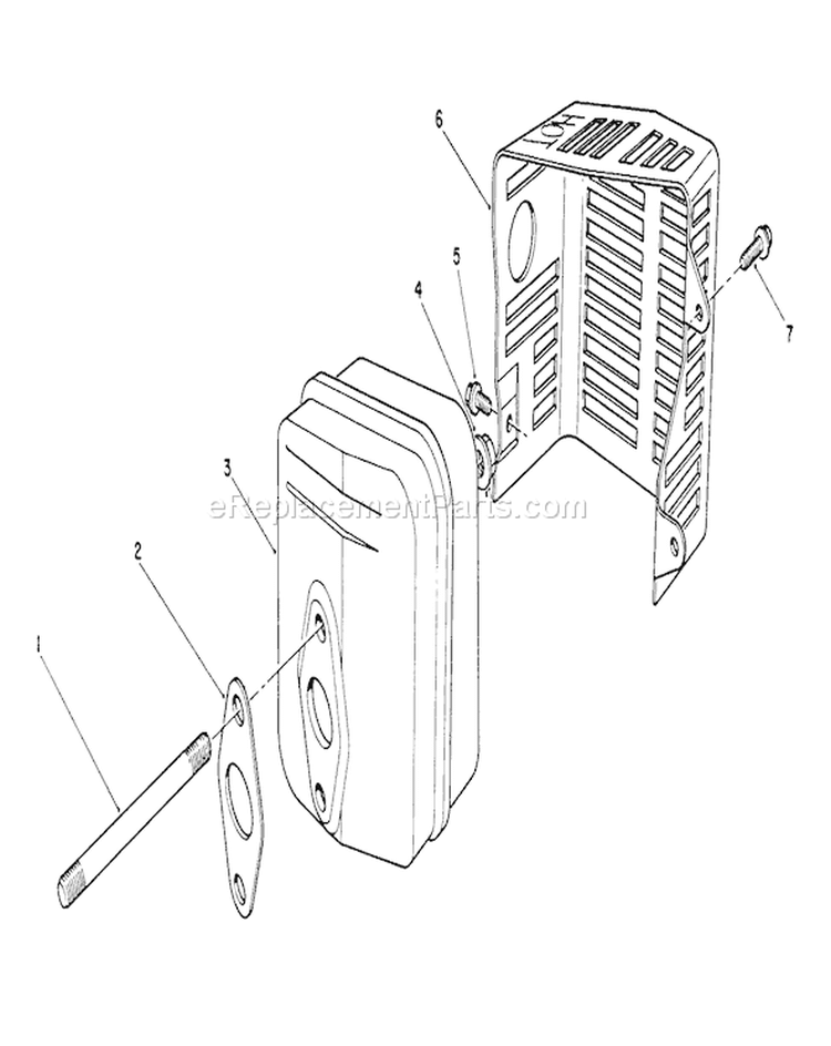 Muffler Assembly Diagram and Parts List for 26622 0003101-0999999 - 1990 Toro Lawn Mower
