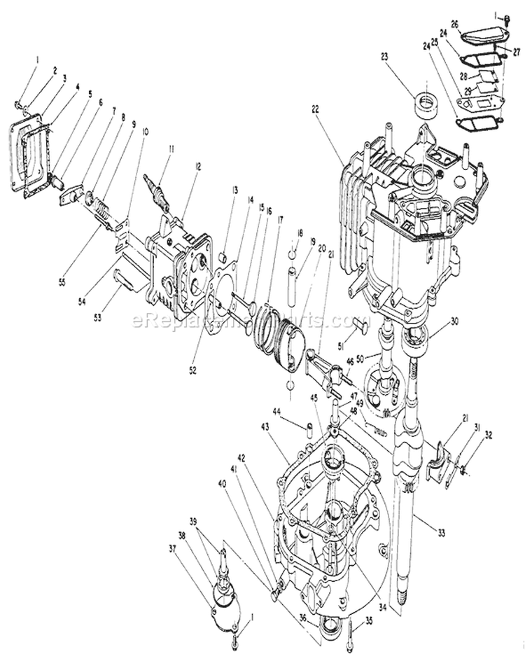 Crankcase Assembly Diagram and Parts List for 26622 1000001-1999999 - 1991 Toro Lawn Mower