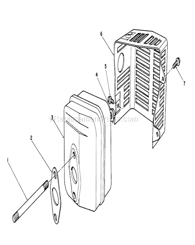 Muffler Assembly Diagram and Parts List for 26622 9000001-9999999 - 1989 Toro Lawn Mower