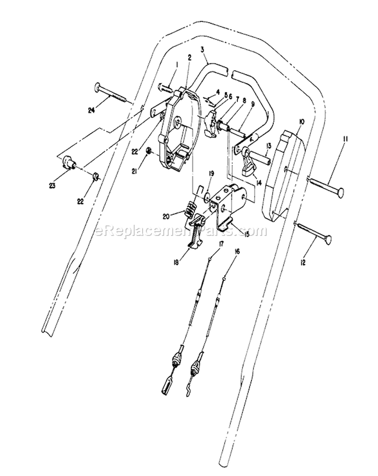 Traction Control Assembly Diagram and Parts List for 26622 9000001-9999999 - 1989 Toro Lawn Mower