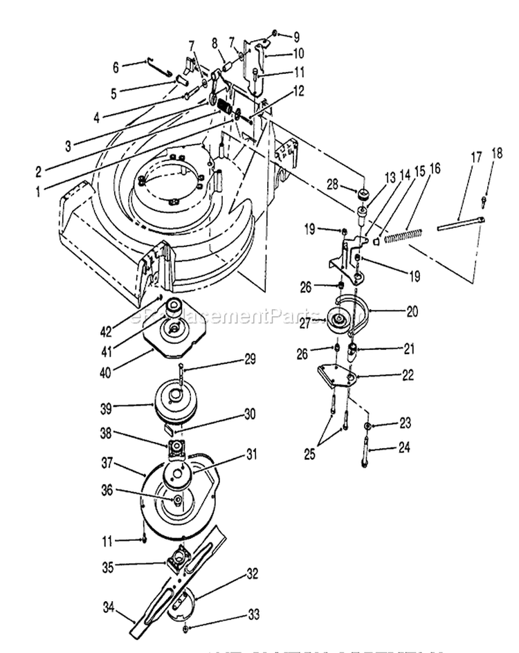 Blade Brake Clutch Assembly Diagram and Parts List for 26622 9000001-9999999 - 1989 Toro Lawn Mower