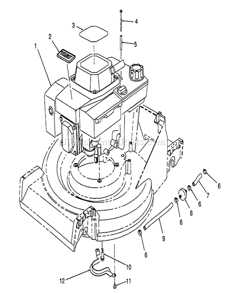 Engine Assembly Diagram and Parts List for 26622 9000001-9999999 - 1989 Toro Lawn Mower
