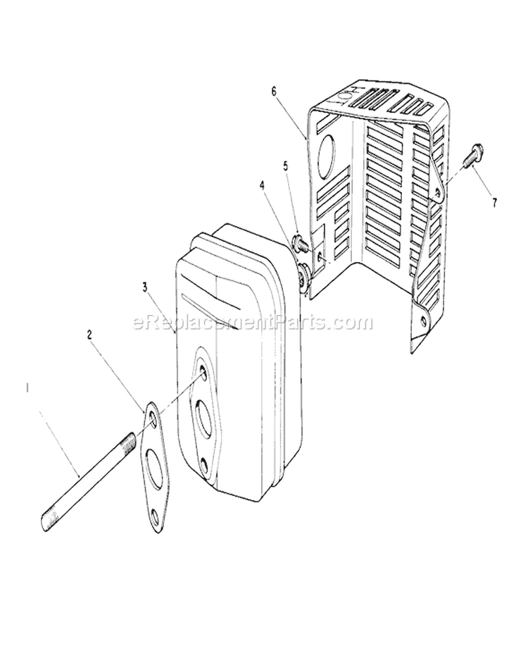 Muffler Assembly Diagram and Parts List for 26623 0000001-0999999 - 1990 Toro Lawn Mower