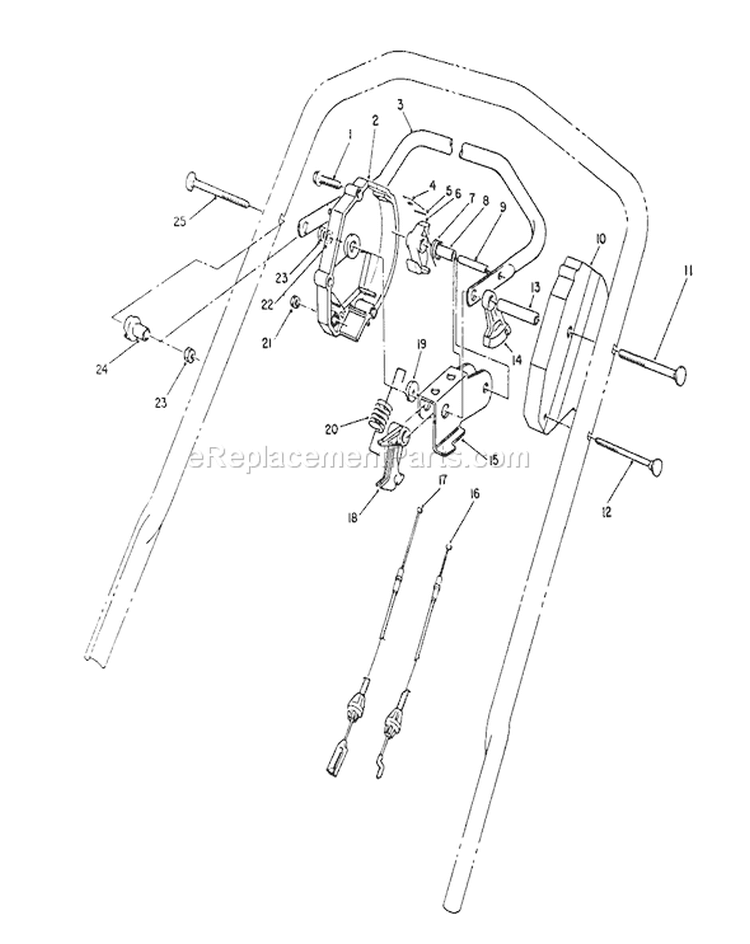 Traction Control Assembly Diagram and Parts List for 26623 0000001-0999999 - 1990 Toro Lawn Mower