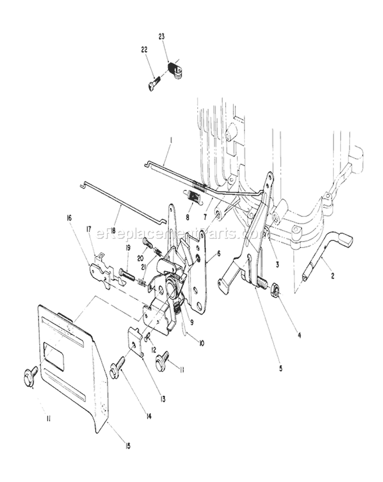 Governor Assembly Diagram and Parts List for 26623 0000001-0999999 - 1990 Toro Lawn Mower
