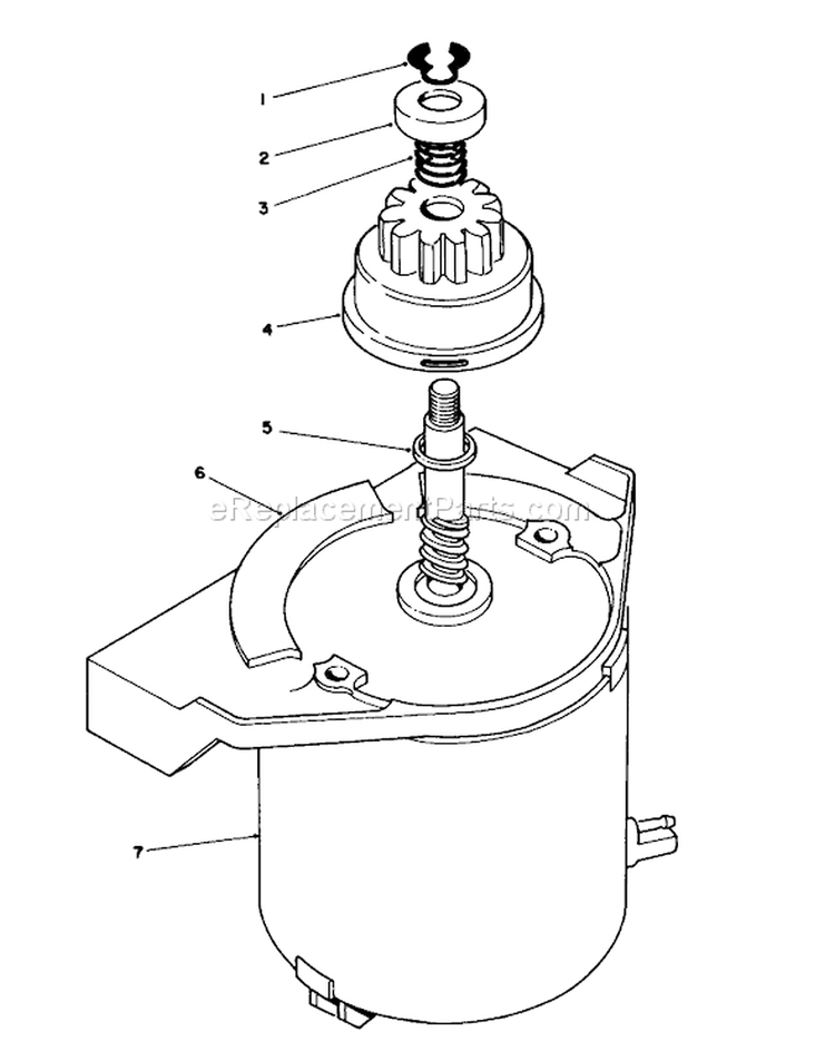 Starter Motor Assembly Diagram and Parts List for 26624 8000001-8999999 - 1988 Toro Lawn Mower