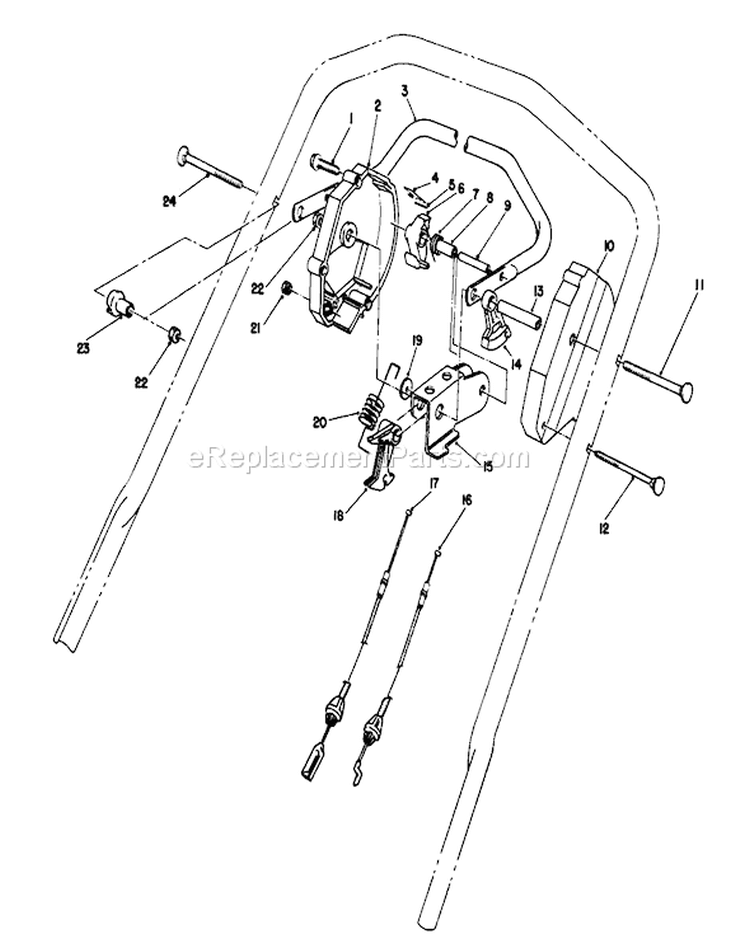 Traction Control Assembly Diagram and Parts List for 26624 8000001-8999999 - 1988 Toro Lawn Mower